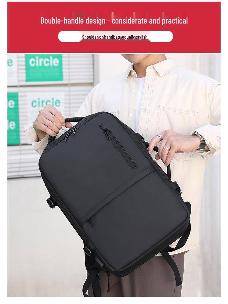 Men's Expandable Waterproof Double Shoulder Travel Backpack - Large Capacity & Multifunctional
