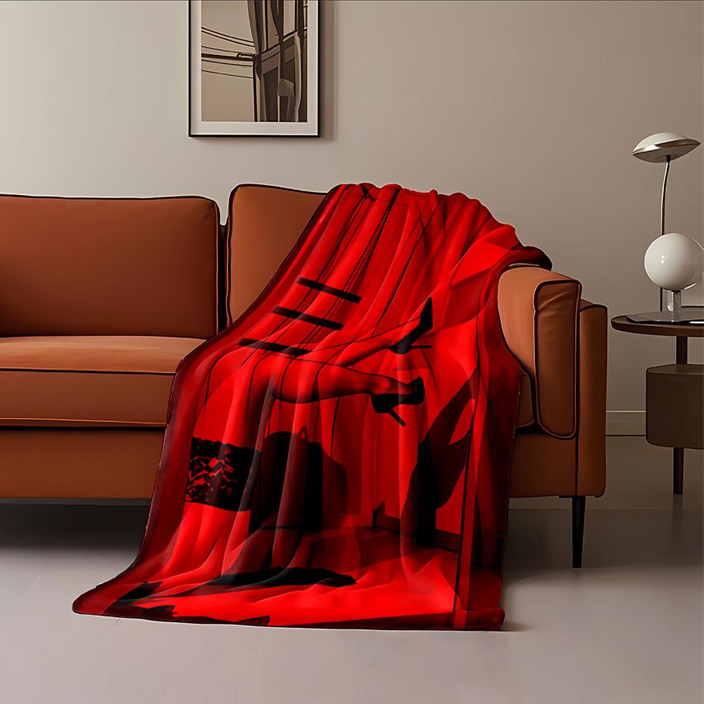 Silhouette in Red Nylon for all seasons blanket lunch break throw gift