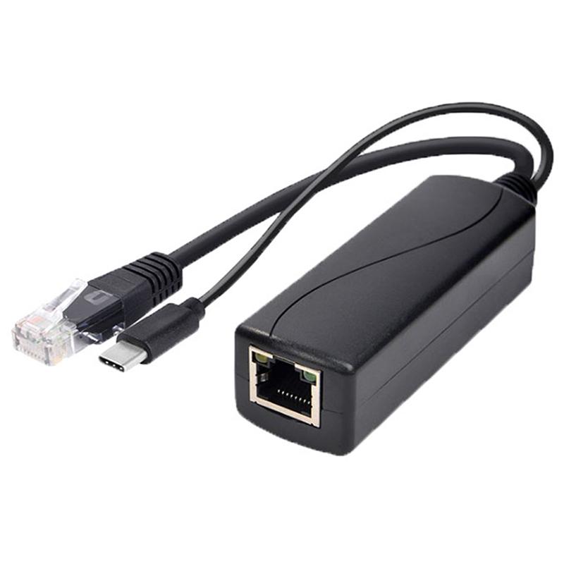 Type-C Poe Splitter Usb 48V To 5V Power Over Ethernet 802.3Af For Raspberry