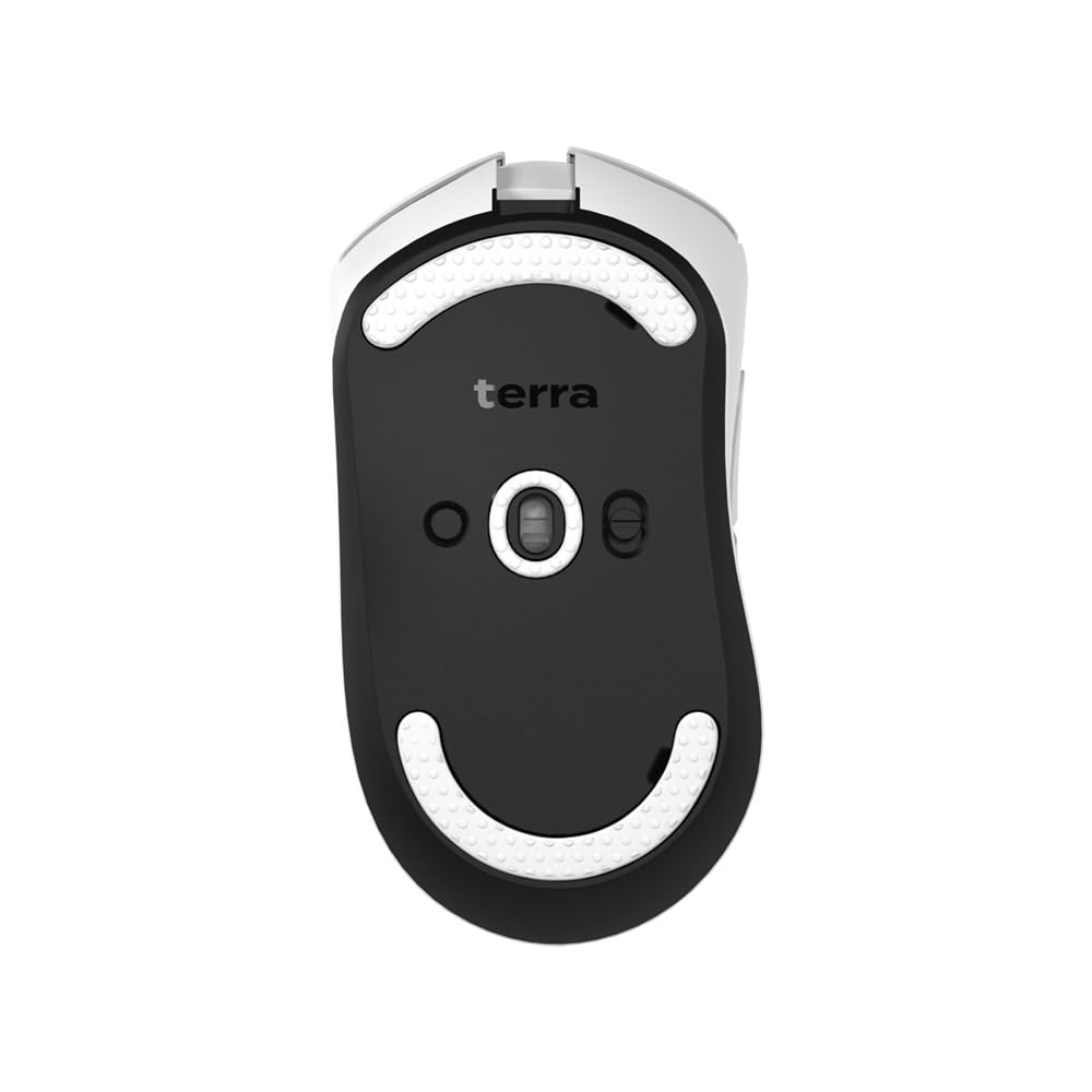 Teevolution Terra Pro White Wireless Ergonomic Gaming Mouse with 8K PAW3950 Dongle, Sensor, Weight 49g±2g