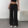 Женские модные свободные однотонные повседневные спортивные брюки с завязками на талии, повседневные широкие брюки