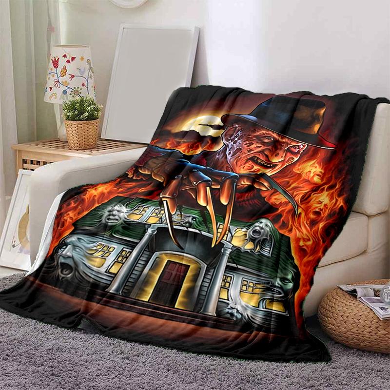 Freddy Krueger Horror Movie Poster T-ShirtPrint Blanket, Soft Blanket For Sofa Office Bed And Travelling Daughter Birthday Gift esj310