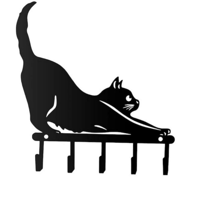 Simple Wrought Iron Cartoon Cute Cat Hook Hanging Hook Home Clothes Storage Hook