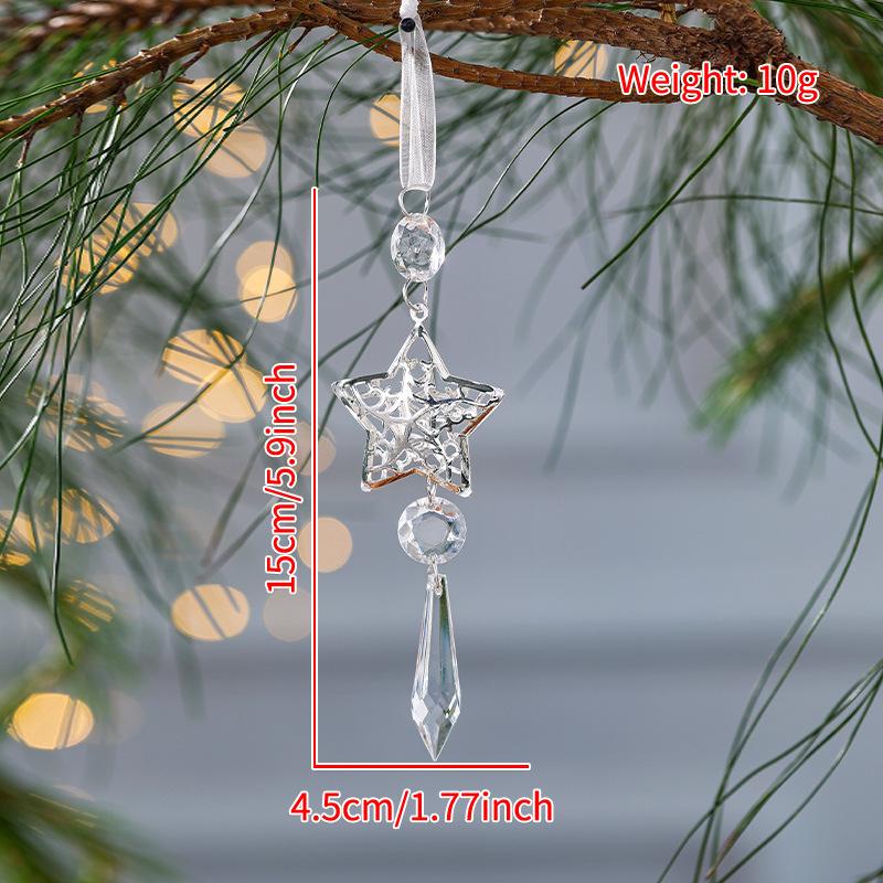 Прозрачные подвесные украшения в виде снежинок для рождественской елки, акриловая подвеска, рождественское украшение для дома, подарки на Рождество, 2025 год