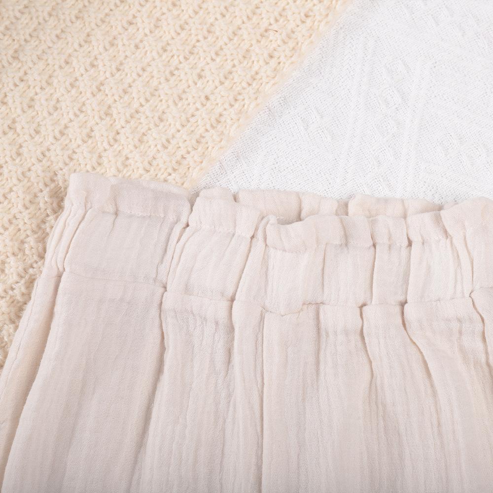 Новый летний комплект для девочек, Топ-майка на завязках + Широкие брюки, Комплект в стиле бэби-мори, Корейская версия, Комплект для отпуска