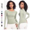 New Seamless One-Piece Yoga High Elasticity Tight Fitting Long Sleeved Breathable Quick Drying Top For Running And Fitness Sports T-Shirt For Women