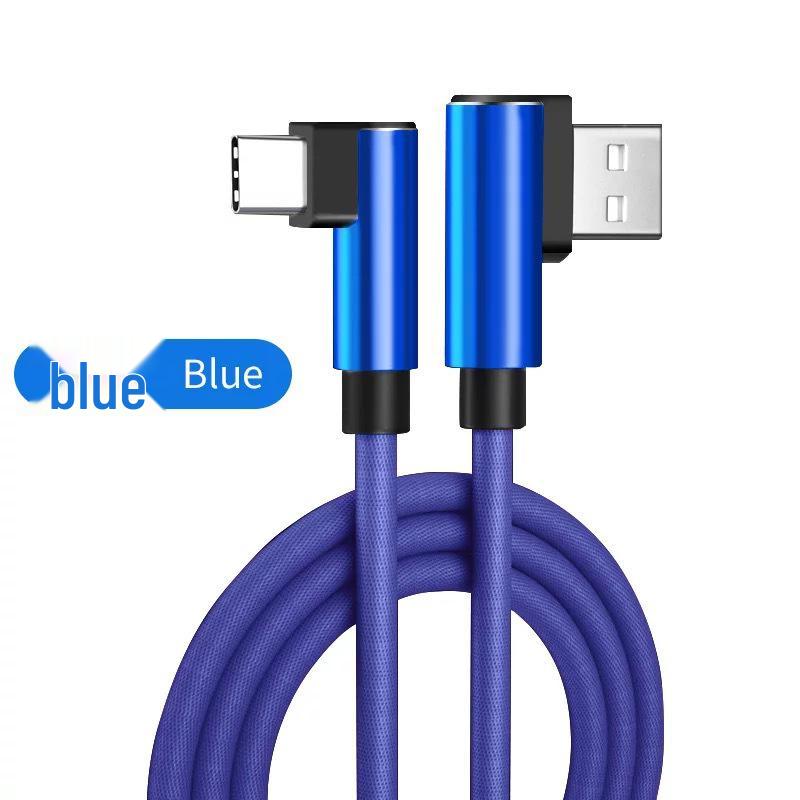 Braided Fast Charging Elbow USB-C Cable for Huawei, Samsung, Xiaomi, OPPO Phones