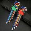 Color Allen Key Set L Wrench Kit For Allen Screw 9PCS Inner Hexagonal Wrench 1.5mm To 10mm Hexagon Spanner Bicycle Repair Tools