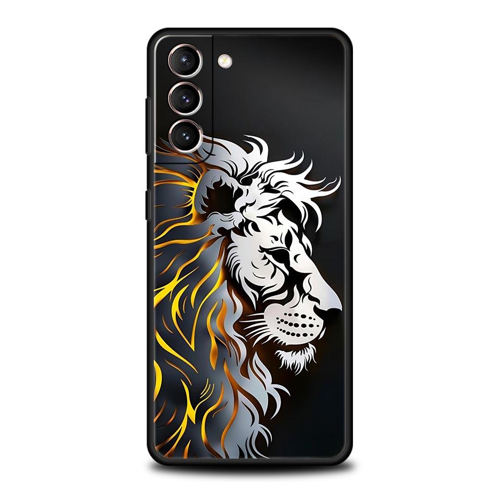 Двухцветный чехол-сумка с узором «крест» и изображением льва для Samsung Galaxy S26 S25 S24 S23 S22 S20 S21 FE Ultra S25Edge Plus 5G, из мягкого ТПУ