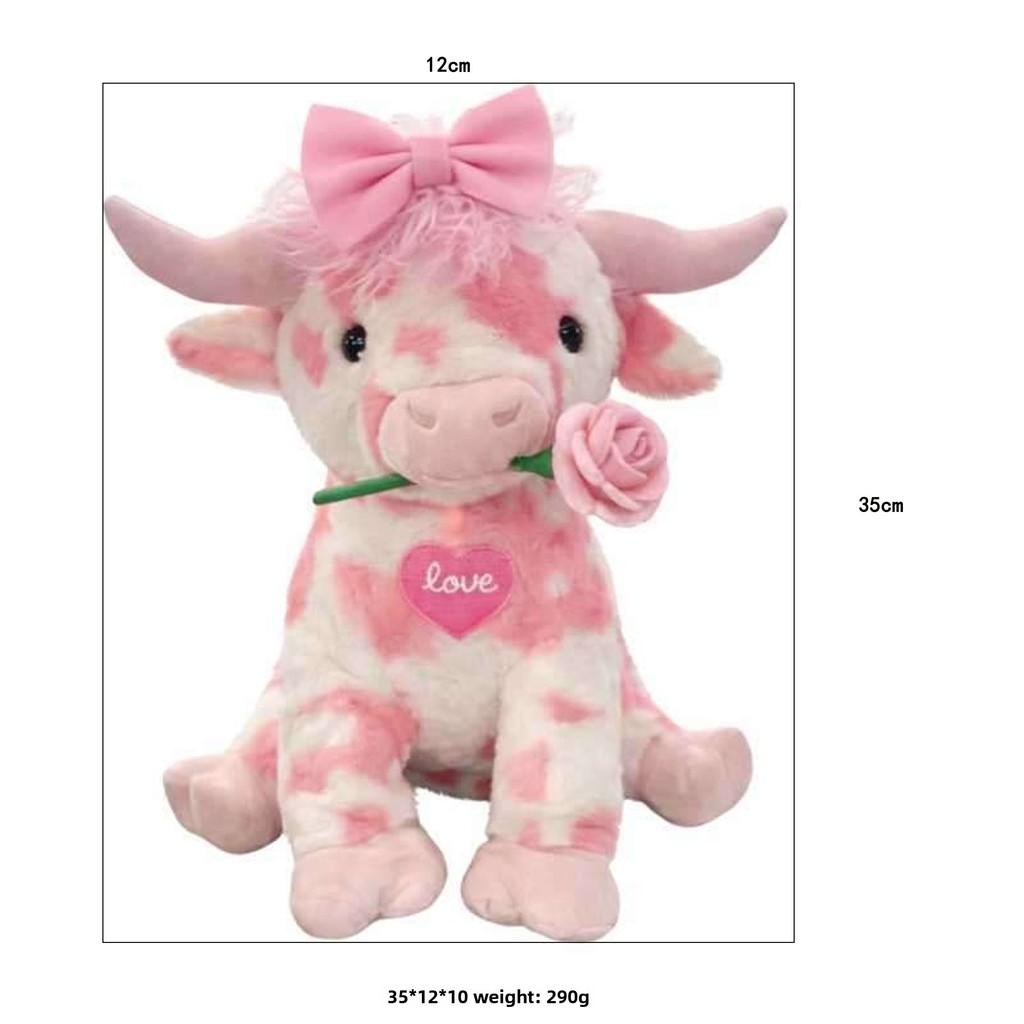 Plush Cow Toy With Pp Cotton Material For Kids And Adults