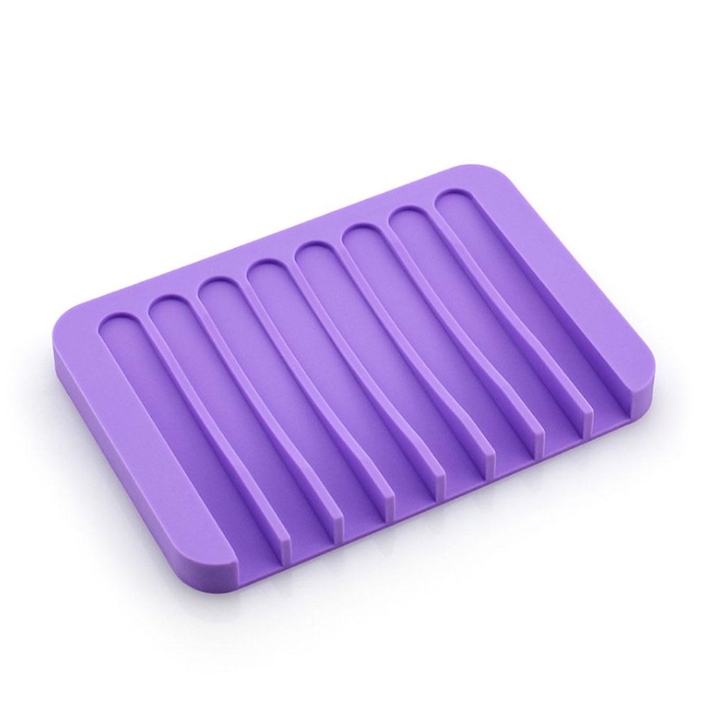 Silicone World Anti-skidding Home Improvement Silicone Flexible Bathroom Tray Soapbox Soap Dishes Plate Holder Tray Soap Rack