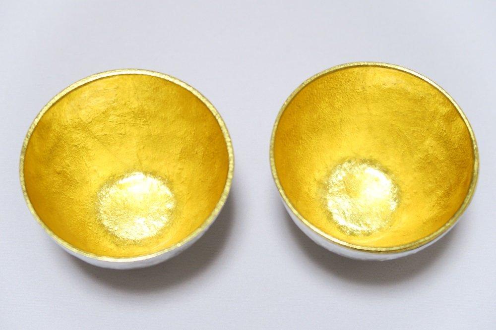 Nousaku Sake Cup Gold Leaf Gold Pair Paulownia Box Specification Set of 2