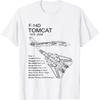 2025 F-14 Tomcat F14 Самолет Самолет Чертеж Схема Мужская Футболка Короткий Рукав Повседневные Футболки Хлопок Круглый Вырез Летняя Рубашка Топы
