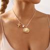 N12010 New Ocean Series Pearl Necklace, Light Luxury French High-end Starfish Shell Collarbone Chain
