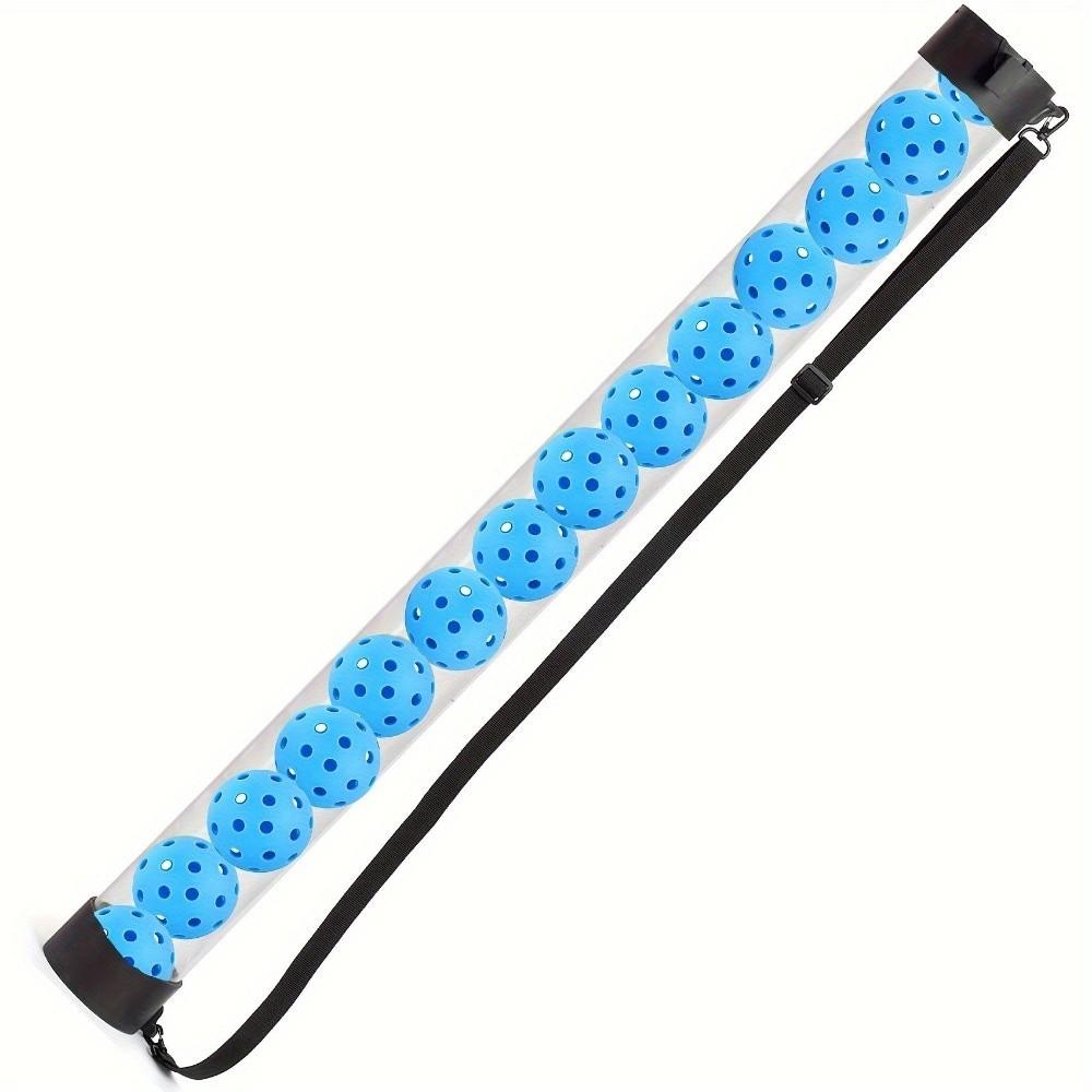 With 14 Balls Tennis Ball Picker Adjustable Strap Pickleball Retriever Tube Tennis Coaching