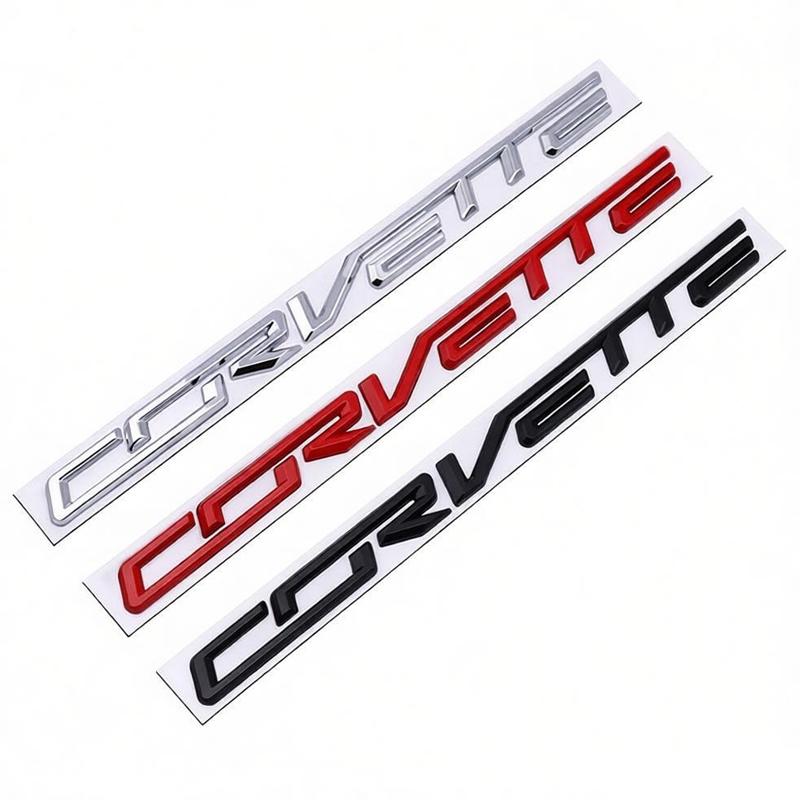 Для Chevrolet Corvette Логотип Задний Значок Металлическая Модифицированная Английская Буквенная Наклейка 3D Стикер 27.8x1.8см Автомобильный Задний Значок Украшение
