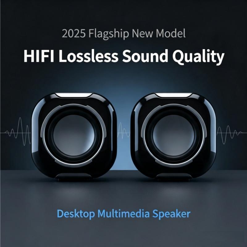 Mini Desktop Computer Speakers USB Dual Bass Cannon Home Use Stereo Surround Sound Quality Compact Soundbox for PCs