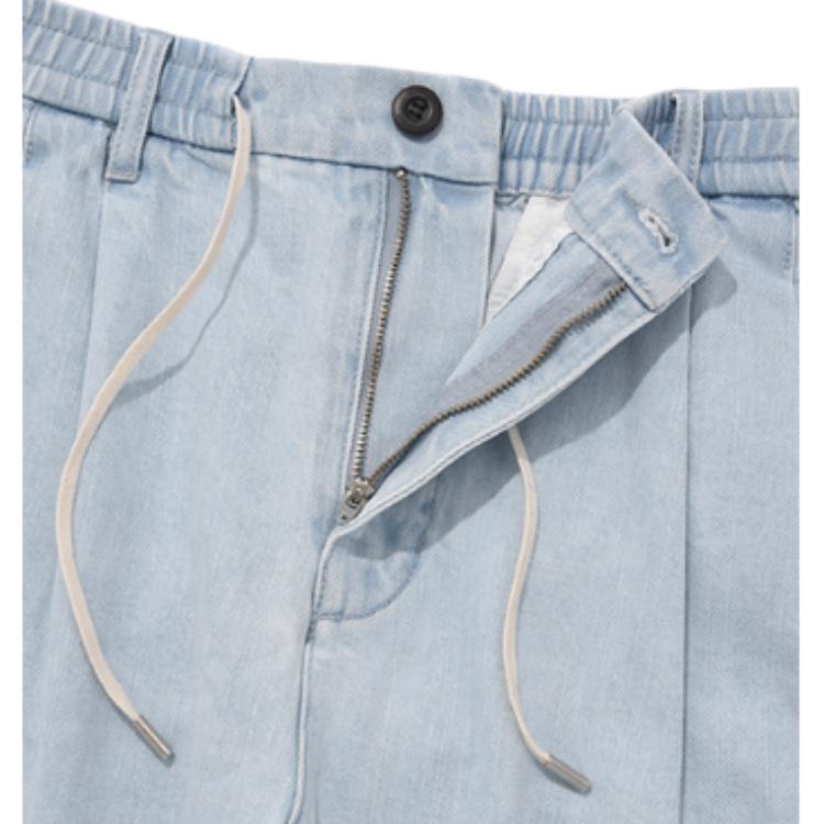 Covernat SS23 Washed Distressed Zipper Straight Leg Jeans Unisex jeans Light-Blue CO2301PT30LB