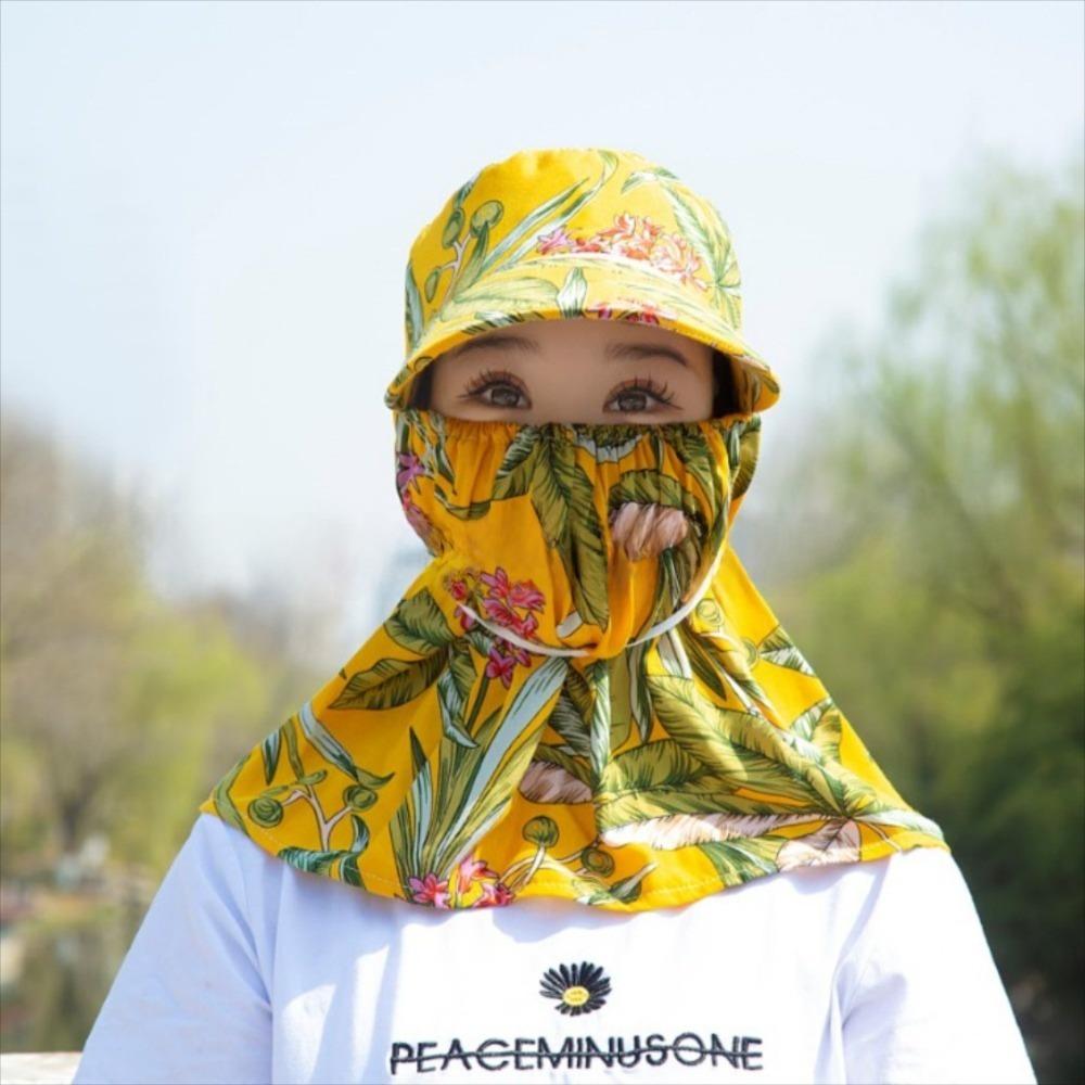 Anti-UV Tea Picking Cap Wide Brim Sunscreen Hat Casual Women's Ponytail Hat Outdoor