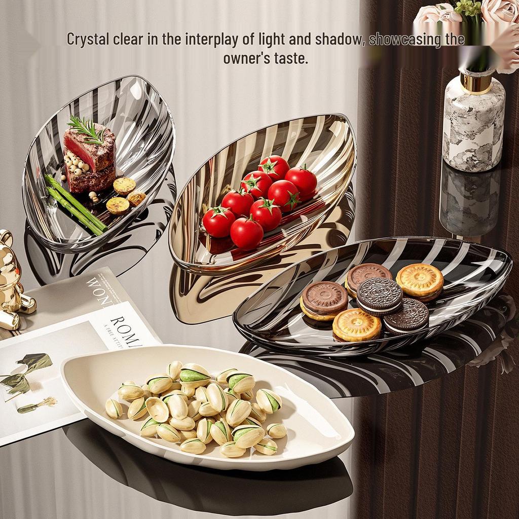 Elegant Transparent Leaf-Shaped Fruit Bowl: Durable, Drop-Resistant Display for Snacks & Dried Fruits