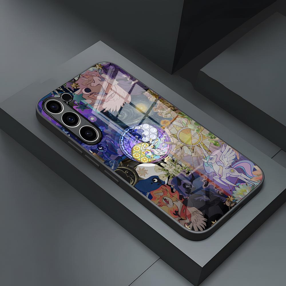Мой мультяшный чехол для телефона Маленькие Понни для S25 Ultra Samsung S26 S23 S24 Fe S22 S20 S21 Plus A54 A34 A53 A16 Стеклянная крышка
