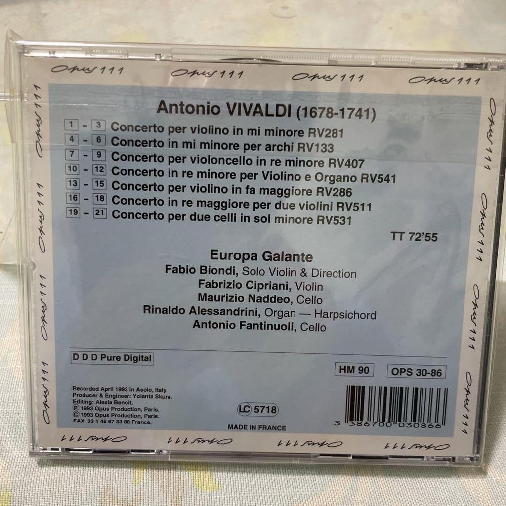 [ИСПОЛЬЗУЕТСЯ] Компакт-диск с концертами Вивальди L'Europa Galante