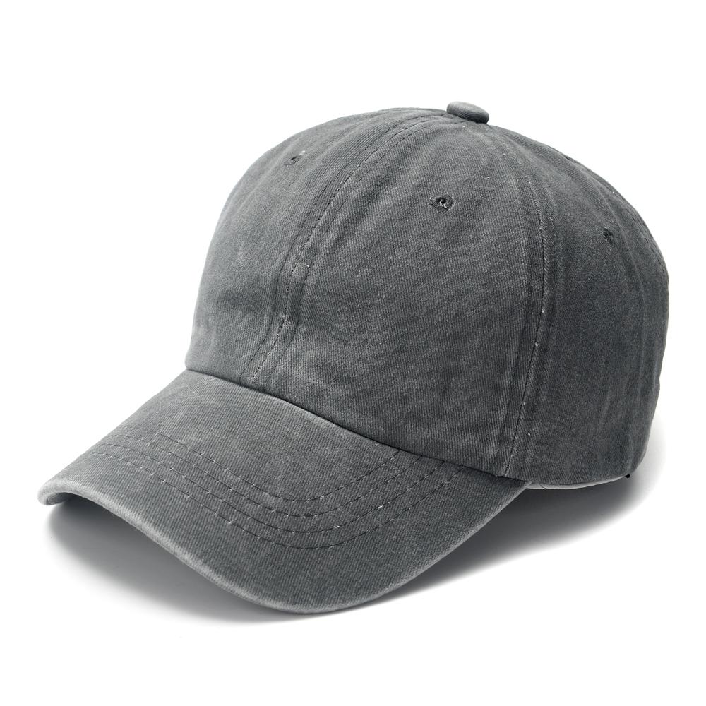 Хлопковая бейсболка из стираной ткани Мужская Женская Кепка Snapback Винтажная Хип-хоп Приталенные кепки Однотонная Папа Кость Кепка