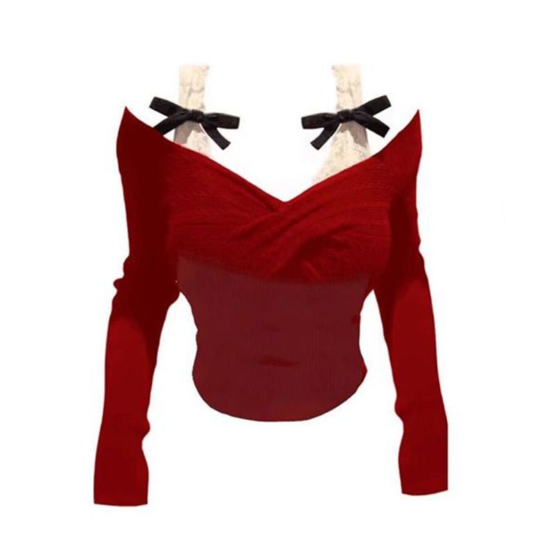 Женская футболка с длинным рукавом и кружевом на одно плечо, Базовый топ с длинным рукавом, имитирующий двойку, женский, облегающий