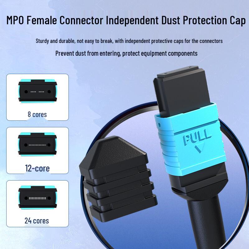 ZKOPTO MPO-MPO Female B Polarity OM3 Multimode Fiber Patch Cable