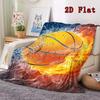 Fire and Water Basketball 2D Flat Pattern Flannel Blanket High quality All Seasons Warmth and Comfort Perfect for Christmas Gifts.MMT0918509