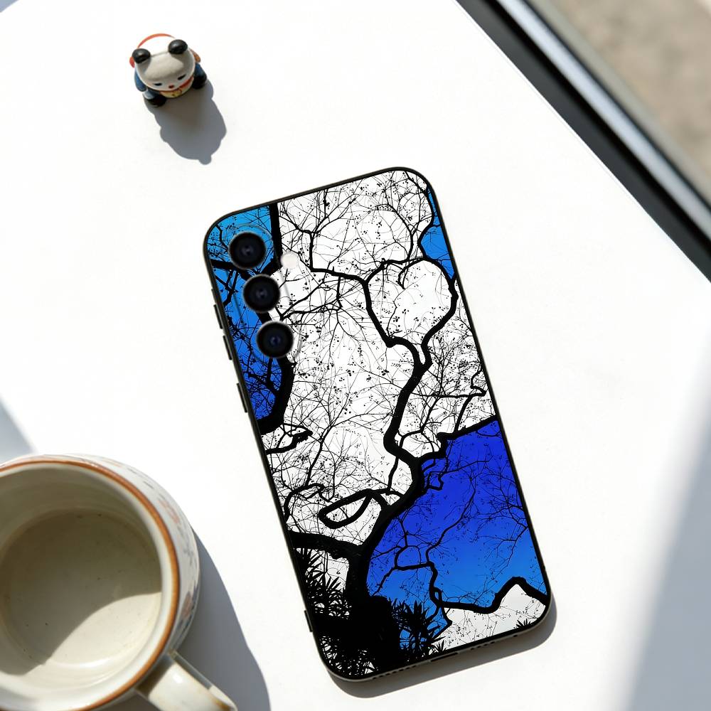 Чехол для телефона "Голое дерево" для Samsung Galaxy A73,A72,A71,A70,A53,A52,A51, Мягкий силиконовый черный чехол