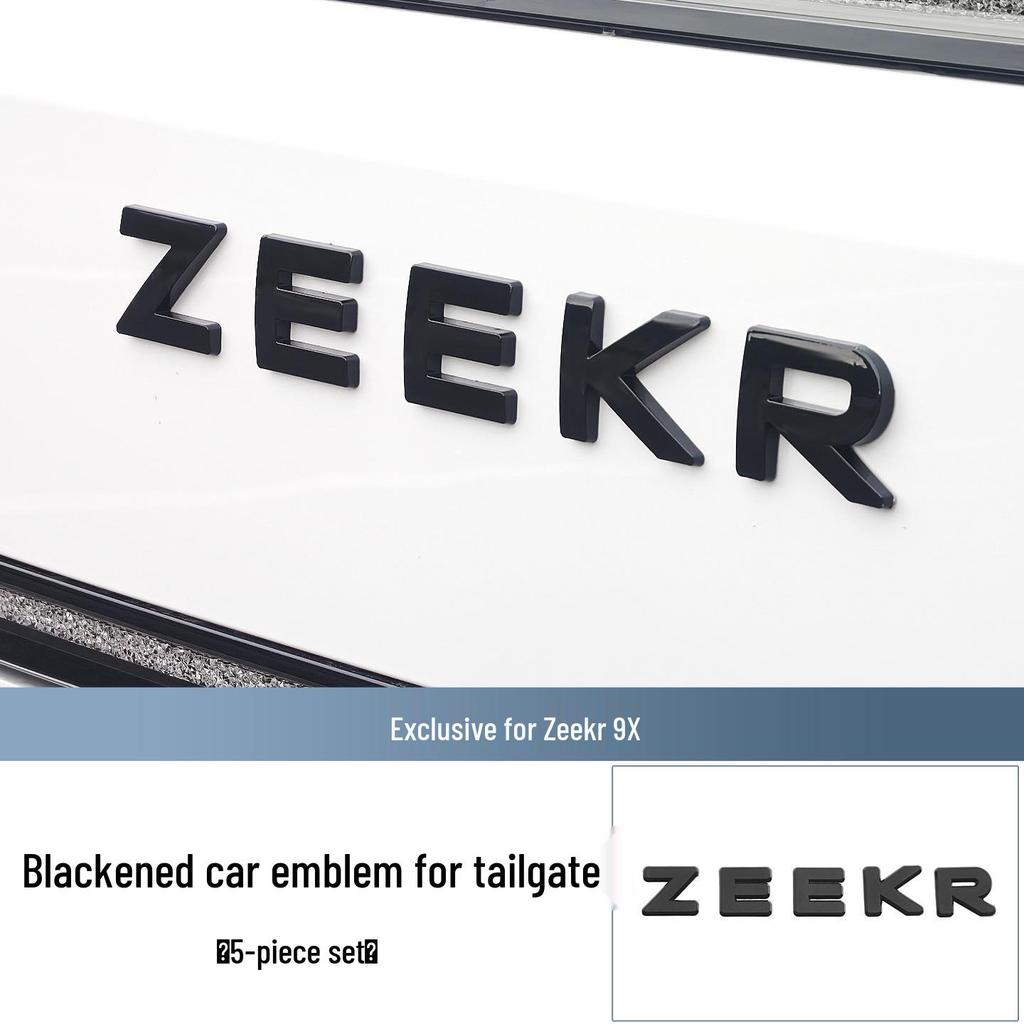 Blackened Zeekr 9X Front/Rear Logo Cover - Metal Protection & Decorative Car Accessory