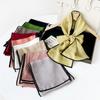 Solid Color Small Scarf for Women Korean Style Versatile Thin Narrow Long Scarf with Hairband Temperament Streamer Scarf