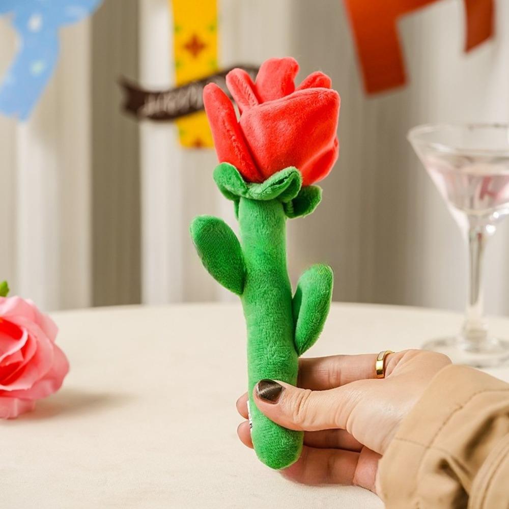 Dog Toys Compared To Bears Small Medium Sized Cats Dogs Accompany Plush Valentine's Day Roses BB Sound Toys New Year Present