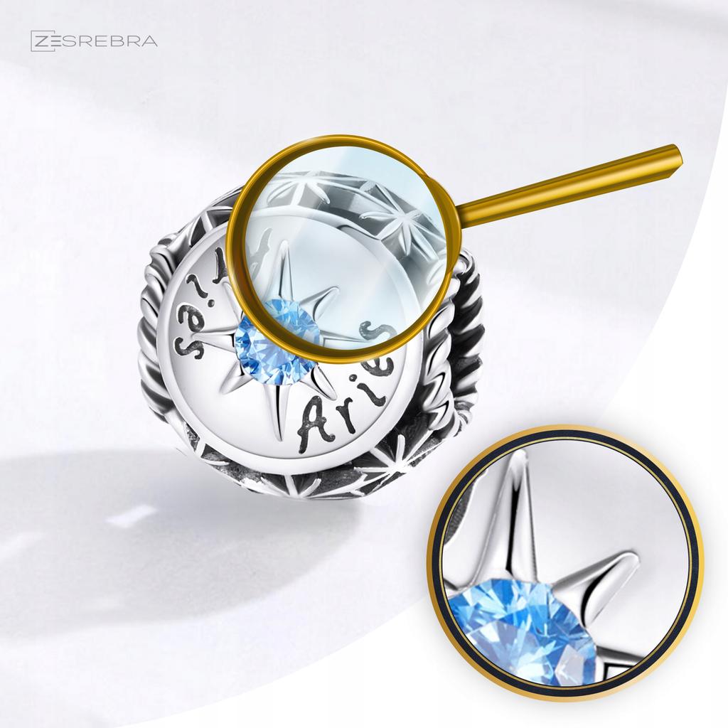 Charms Zodiac Sign Aries Bead Pr 925 Beads Colorful Zircons