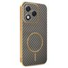 For Honor 400 Lite 5G Phone Case Carbon Fiber Textured Electroplated TPU Back Cover