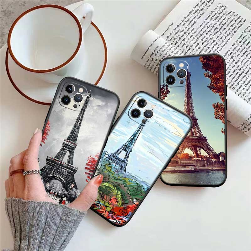 UP42 Paris Eiffel tower New High-End Shell Phone Case for iPhone 16 15 14 13 12 Pro Max Plus Mini