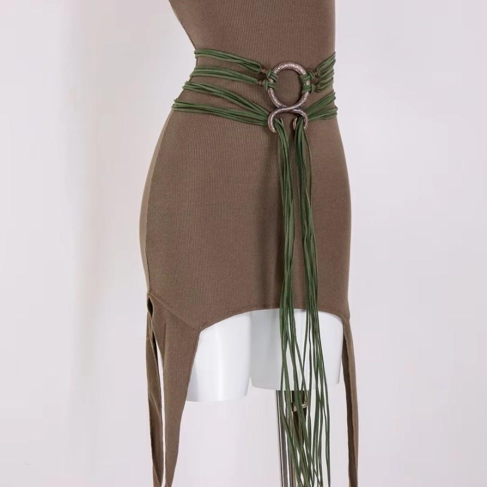 Adjustable Long Rope Chain Belt Braided Decorative Belt Unique Waist Cinch Festival
