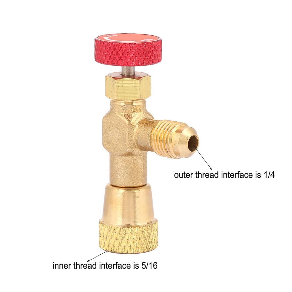 1/4''‑5/16'' Brass Control Valve for Refrigerant Charging Hose R410A Brass Control Valve Valve Control Valve