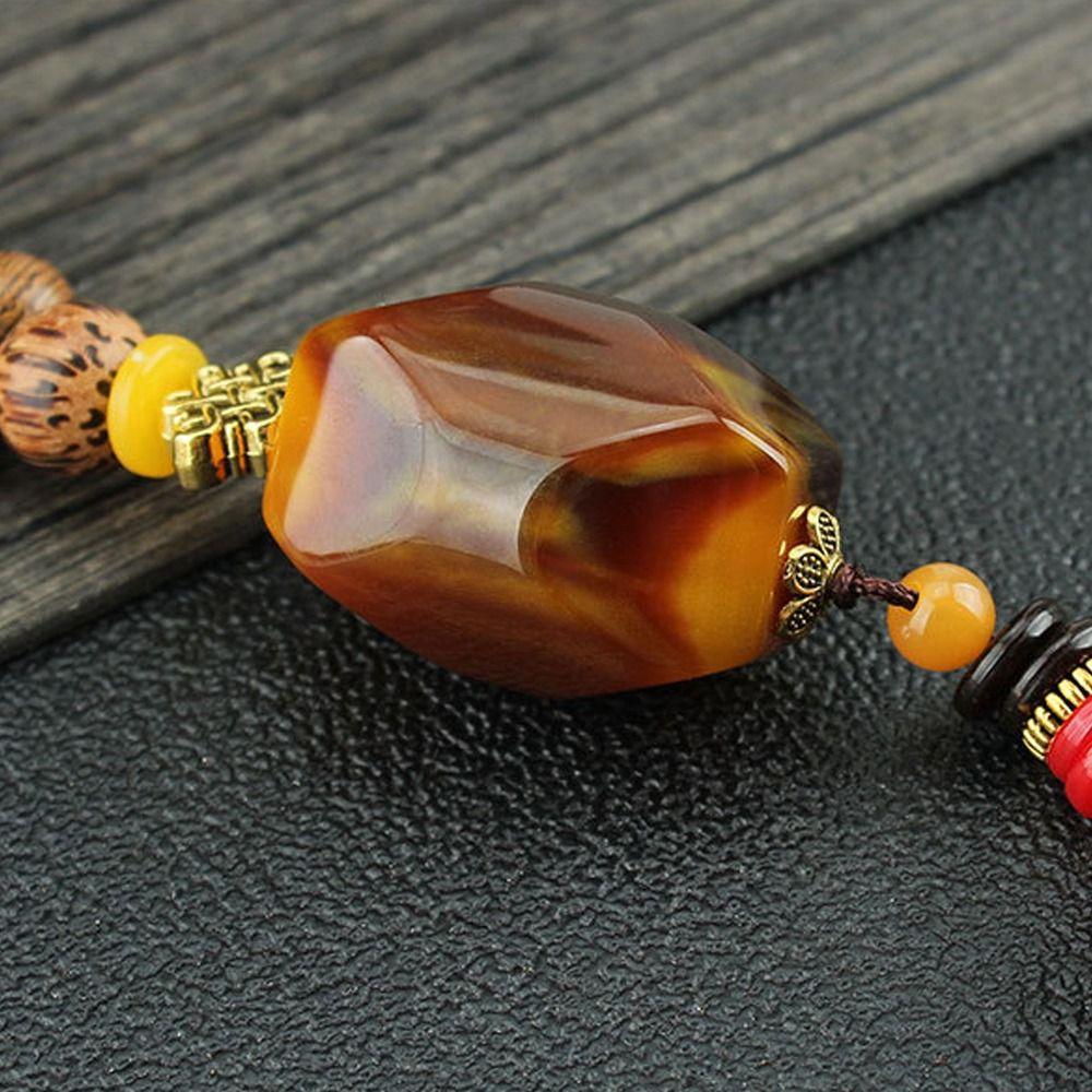 Винтажная вечеринка ручной работы счастливый подарок буддийские мала деревянные бусины рог рыба кулон Непал ожерелье