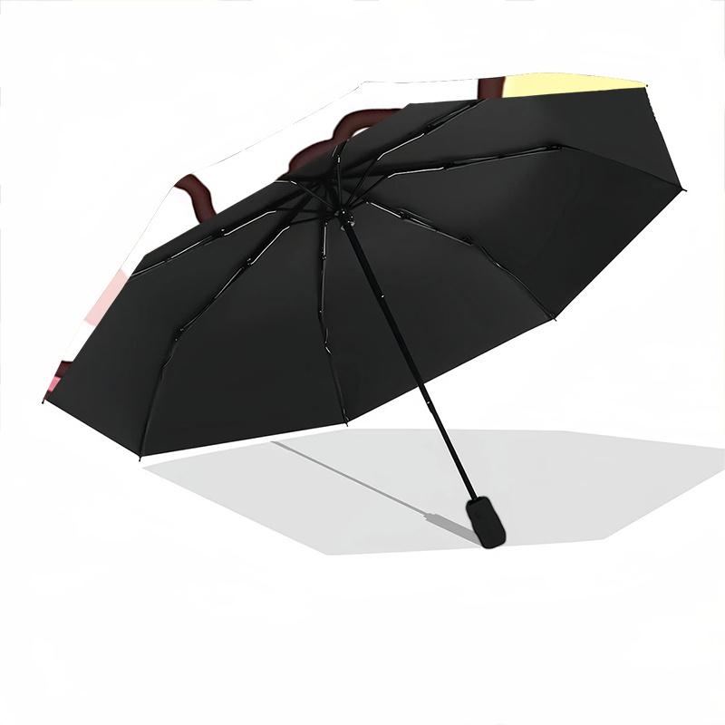 1pc Sanrio Pompompurin Automatic Opening/Closing Umbrella with Foldable Design, 8-Rib Iron Frame Outdoor Umbrella, Perfect Gift for Fans, Travelers, D