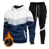 White 2025 Autumn Winter Hooded Pullover Sweatshirt Pants Set Men's Sportswear Sports 2-piece Set Men's Jogging Sweatshirt Set