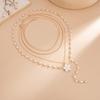Sweet Ins Metal Oil Drop Flower Necklace, Fashion Colorful Crystal Chain Clavicle Chain For Women