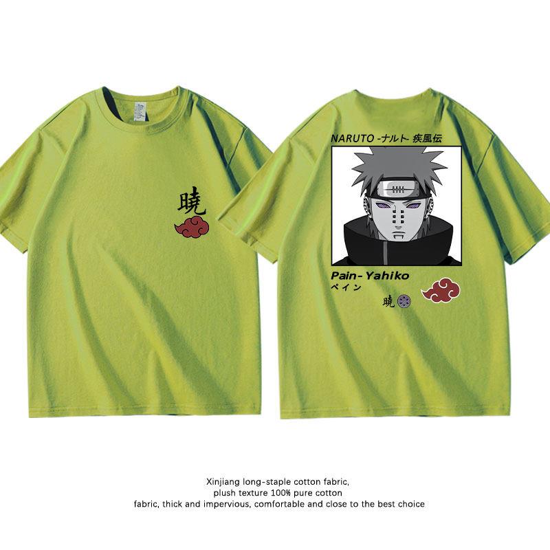 Green Childrens Tshirt Naruto Kakashi Naruto Uchiha Itachi Sasuke Pure Cotton Doublesided Printed Parentchild Casual Tshirt