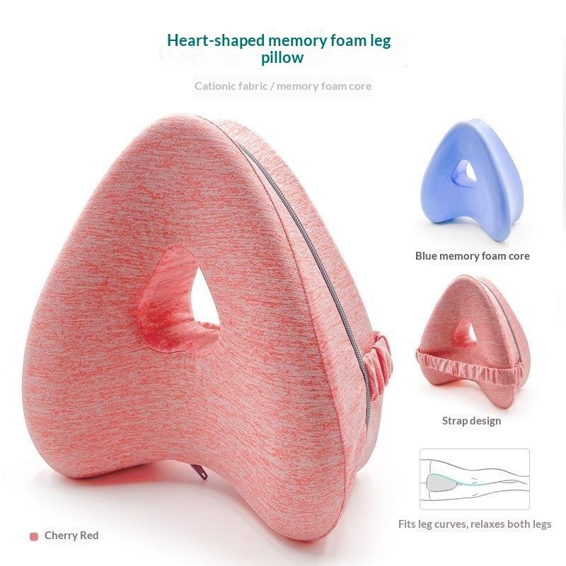 Heart Shaped Breathable Knee Pillow Orthopedic Memory Foam Leg Support Cushion for Sciatica Pregnancy Side Sleepers Use