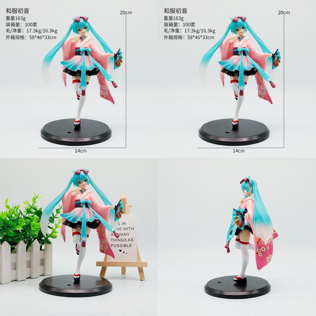 ПВХ модель-украшение Hatsune Miku с длинными волосами в кимоно для коллекционеров и декора