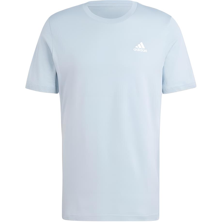 adidas Однотонная футболка с логотипом, спортивная повседневная, мужская, топы, светло-голубая, IJ6109