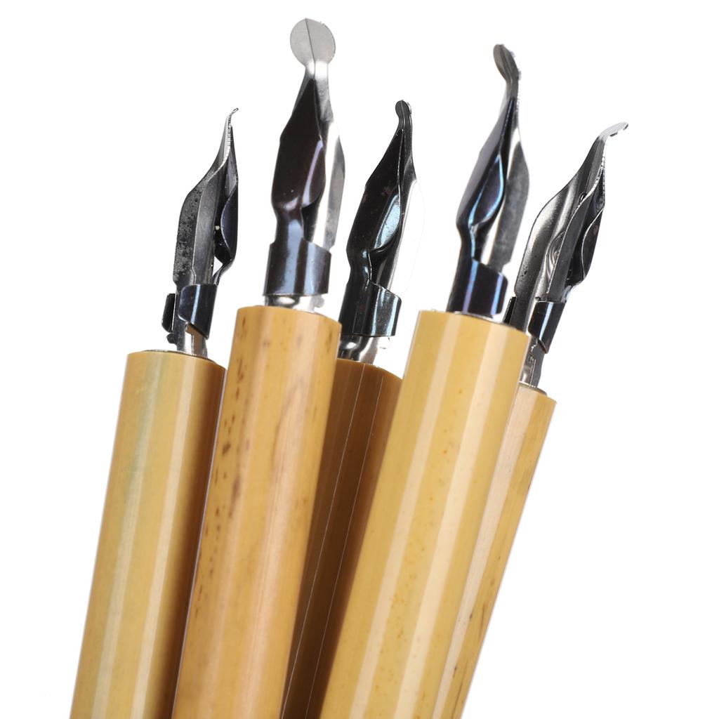 5 шт. ручка для рисования манга каллиграфия в коробке винтажный бамбуковый набор для рисования школьные принадлежности