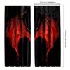 2pcs Gothic Red Bat Pattern Curtains   Semi-Transparent Polyester Drapes with Intricate Black Design for Bedroom & Living Room De