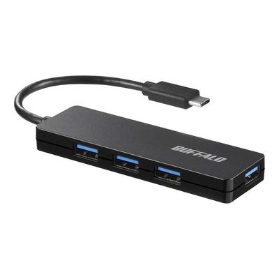 USB-концентратор BUFFALO PS5 iMac MacBook Air Pro, совместимый с TypeC Gen1, 4 порта, питание от шины, черный, тонкий дизайн, легкий, для удаленной работы, дома и работы